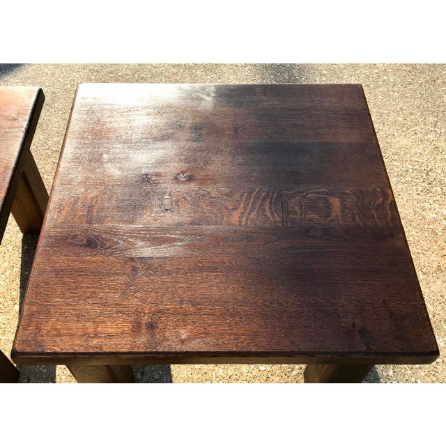 20th Century Rustic Solid Wood Block Side Tables a Pair Chairish
