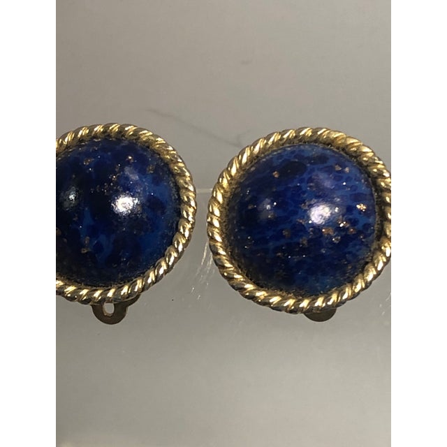 1970s 1970s Donald Stannard Lapis Lazulli Clip on Earrings, Pair For Sale - Image 5 of 9