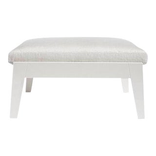 Classic White Portofino Outdoor Ottoman by the Drawing Room Atl For Sale