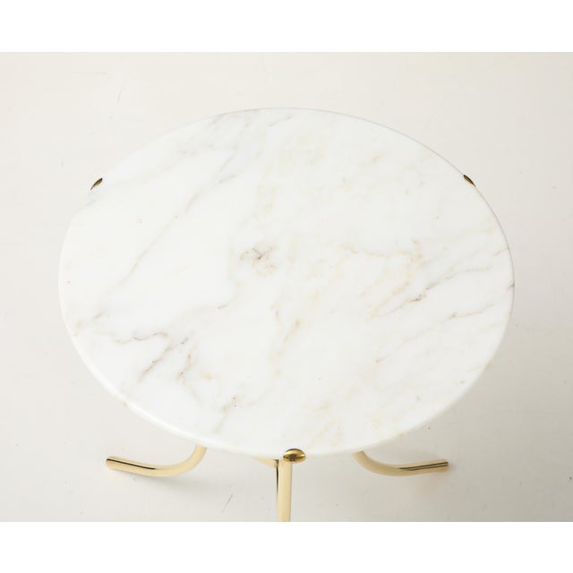 Metal Cedric Hartman Brass and Carrara Marble Side Table For Sale - Image 7 of 16