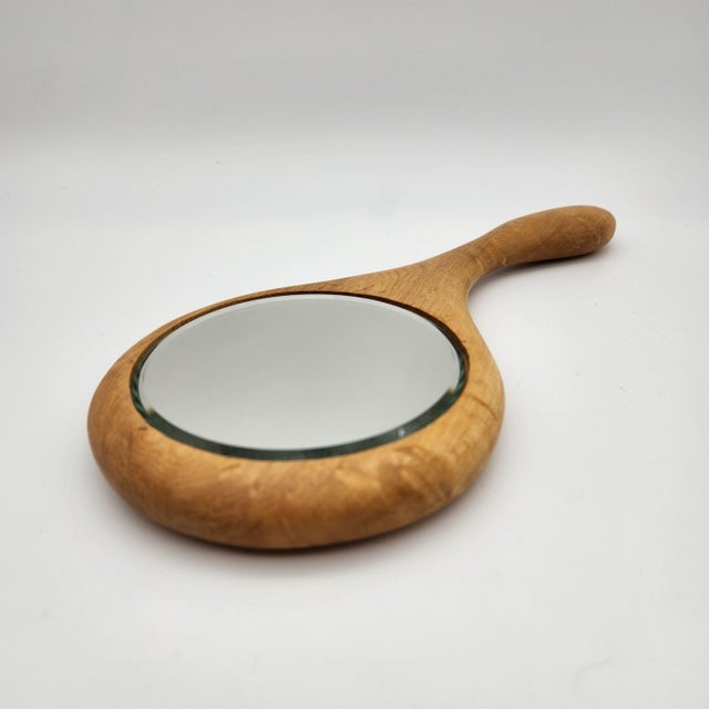 American Late 20th Century Craft Studio Maple Hand Mirror For Sale - Image 3 of 7