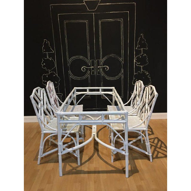 Wood Chippendale Bamboo Dining Set - 5 Pieces For Sale - Image 7 of 7
