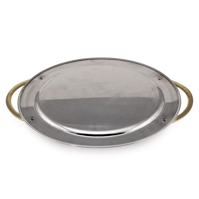 Mid 20th Century French Silver Plated Nautical Serving Tray For Sale - Image 3 of 10