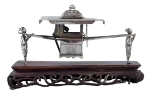 Antique Chinese Sedan Chair in Sterling Silver, 1920s