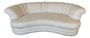 Curvy Jacquard Upholstered Sofas -a Pair