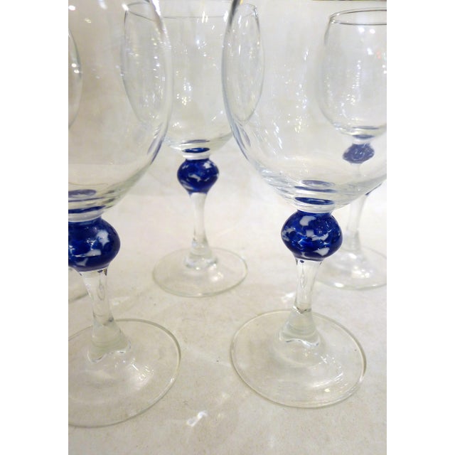 Glass Vintage Stemmed Wine Glasses by Luminarc France, 1980s, Set of 6 For Sale - Image 7 of 12