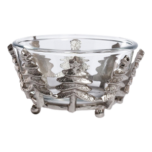 Forêt d’Hiver Tree Bowl, & Serving, Nickel