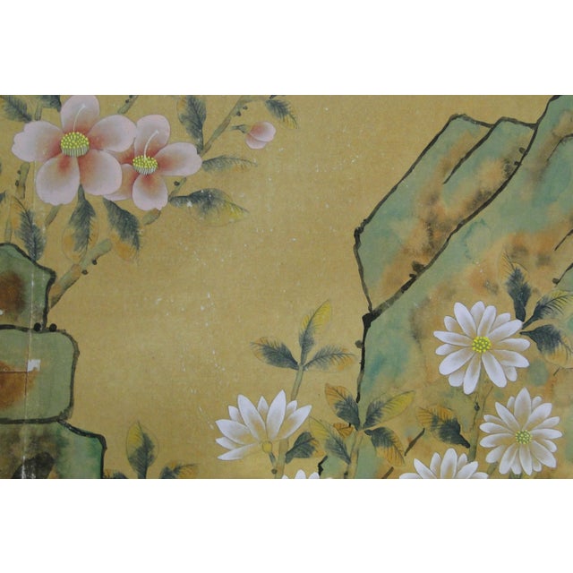 Not Yet Made - Made To Order 36" * H108"/Panel * 9ps,Brown-Yellow Magnolia Wallpaper, Magnolia‌ Wallpaper Mural, 9 Panels For Sale - Image 5 of 9