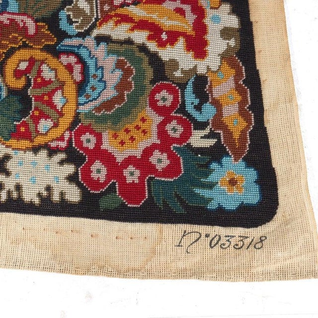 Antique Louis XIII Floral Needlepoint Tapestry Numbered 19thC For Sale - Image 4 of 7