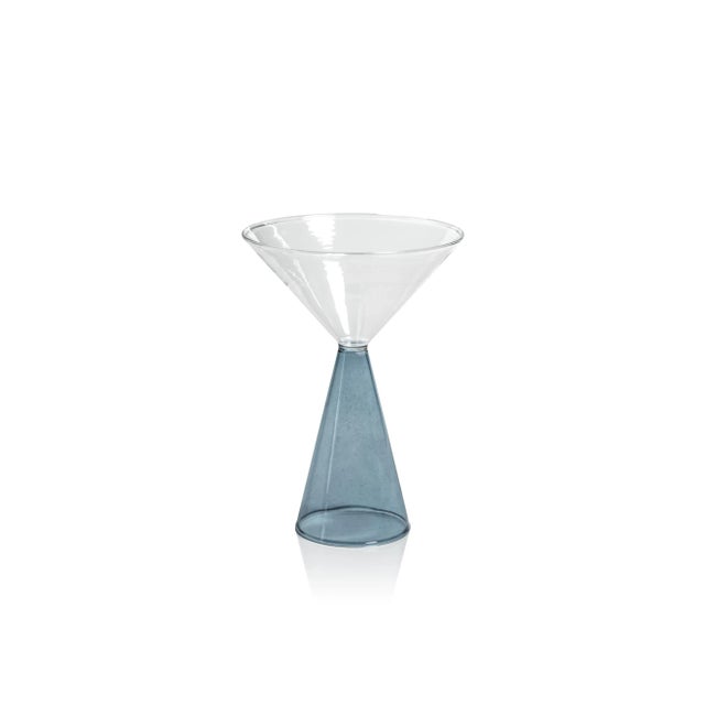 Contemporary Viterbo Martini Glasses - Blue, Set of 4 For Sale - Image 3 of 4