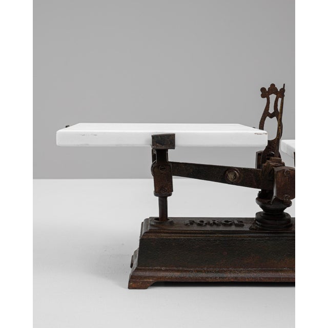 19th Century French Iron & Marble Scale For Sale - Image 13 of 18