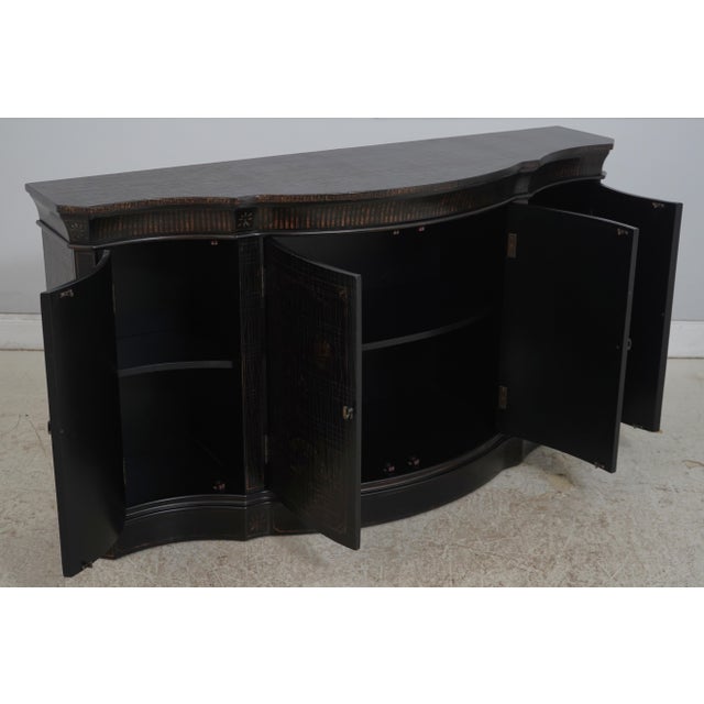 Chinoiserie Ethan Allen Chinoiserie Decorated Credenza Console For Sale - Image 3 of 18