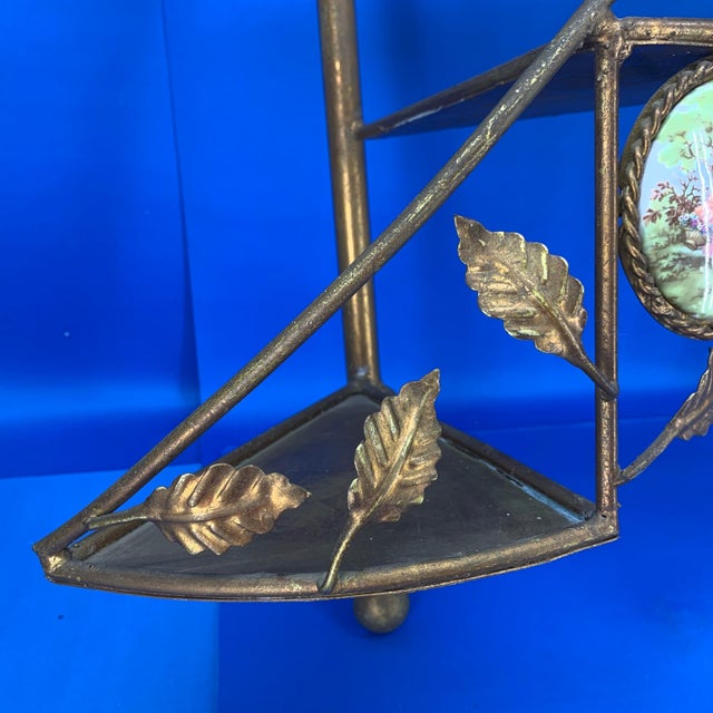 Pair of Gilded Metal Spiral Staircase Wall-Mounted Shelves - 1970's For Sale - Image 12 of 12