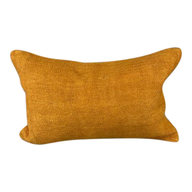 16 x 24 Hemp Pillow Turkish Cushion Natural Orange Pillow Cushion Cover For Sale