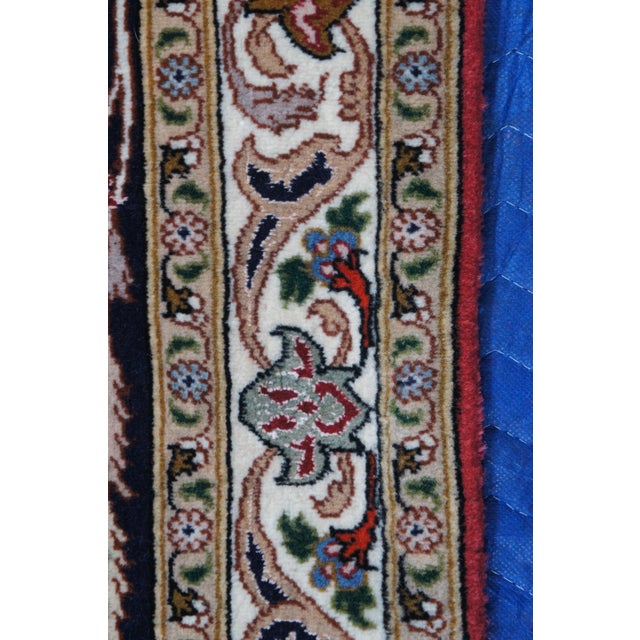 Mid 20th Century Very Fine Silk & Wool Floral All Over Red Medallion Birds Area Rug Carpet 13' X 10' For Sale - Image 9 of 12