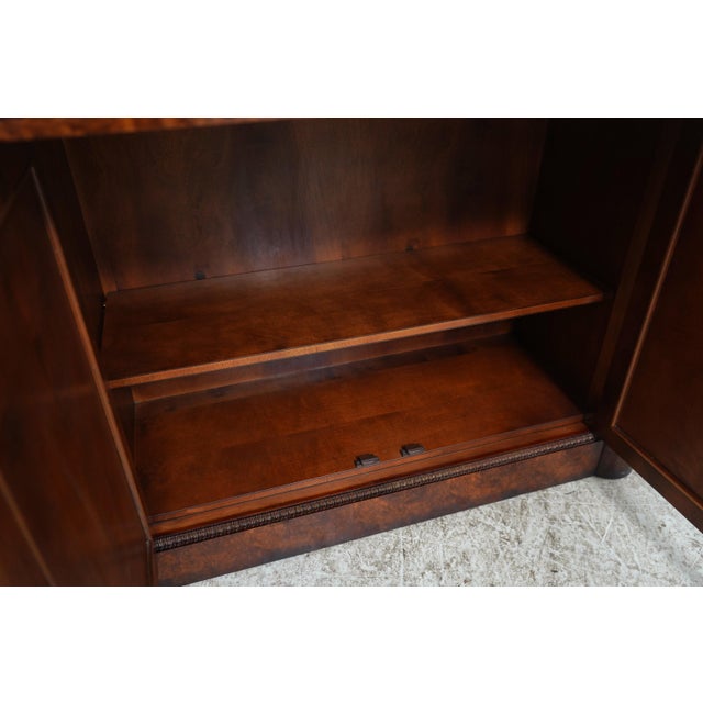Henredon Burl Walnut Curio Cabinet Banded Server For Sale In Philadelphia - Image 6 of 18