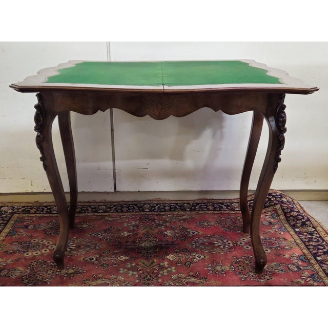 Louis XV Games Table in Marquetry and Mahogany For Sale - Image 6 of 9