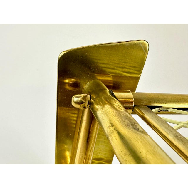 Large Mid-Century Modern Brass Wall-Mounted Coat Rack, 1950s For Sale - Image 13 of 17