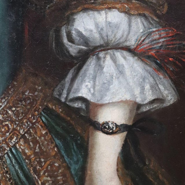 Portrait of Anna Maria Luisa d'Orléans, 17th Century, Oil Painting on Canvas, Framed For Sale - Image 11 of 18