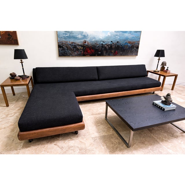 Mid-Century Modern MCM Adrian Pearsall Grand Boomerang Sofa W/Certificate of Authenticity For Sale - Image 3 of 10