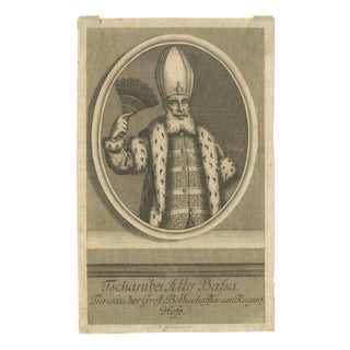 Bernigeroth, Ottoman Ambassador Portrait, Turkish Envoy, 1740, Engraving For Sale