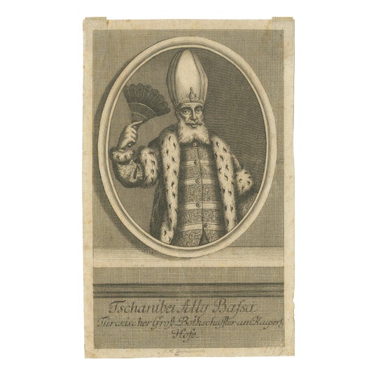 Bernigeroth, Ottoman Ambassador Portrait, Turkish Envoy, 1740, Engraving For Sale