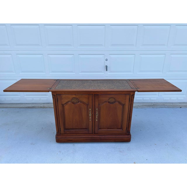 Mid 20th Century Kindel Furniture French Provincial Louis XV Server/ Dry Bar on Casters For Sale - Image 12 of 12
