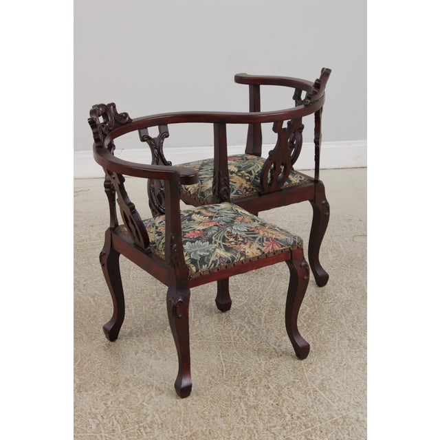Vintage Victorian Style Tete Tete Courting Chair For Sale In Philadelphia - Image 6 of 16