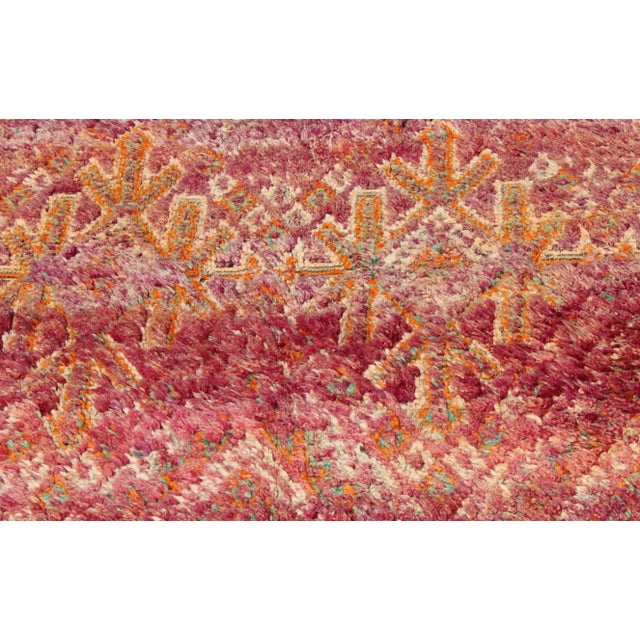 Tribal Design Vintage Moroccan Rug in Purple, Red, Orange, and Green For Sale - Image 9 of 13