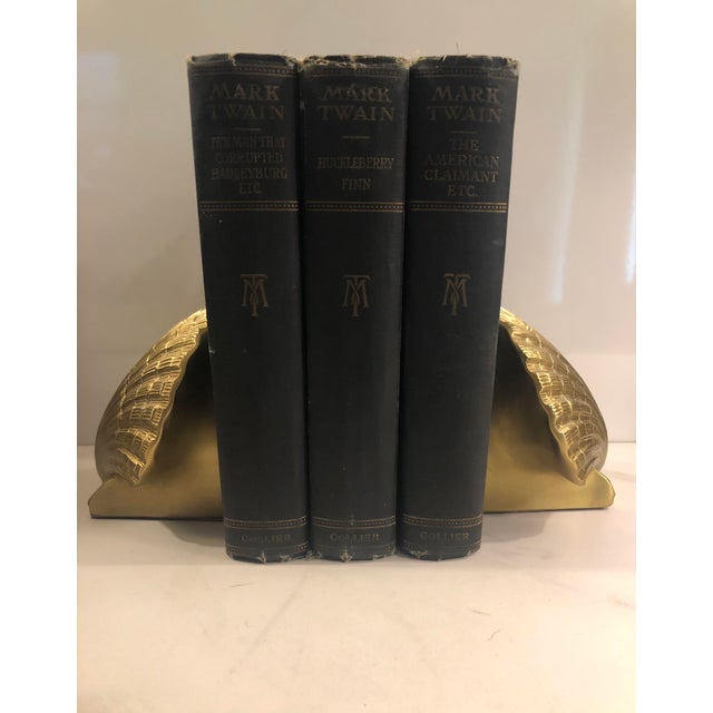 Mid-Century Modern 1950s Heavy Brass Clam Sea Shell Bookends For Sale - Image 3 of 9