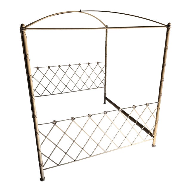 Vintage Hollywood Regency Iron Canopy Bed For Sale