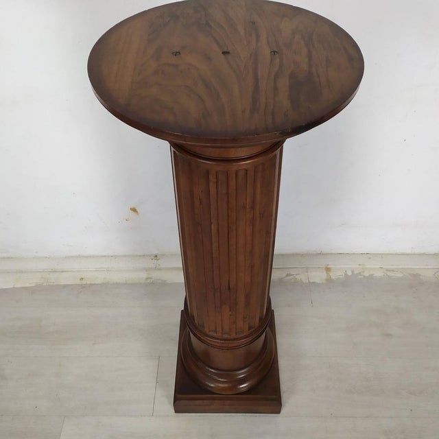 Vintage Brown Walnut Column For Sale - Image 16 of 17