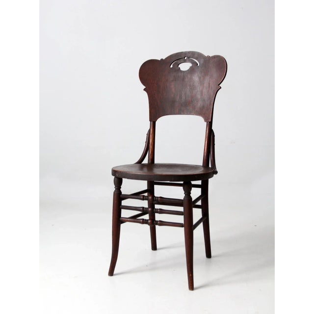 Antique Bentwood Chair With Cutout Back For Sale - Image 6 of 13