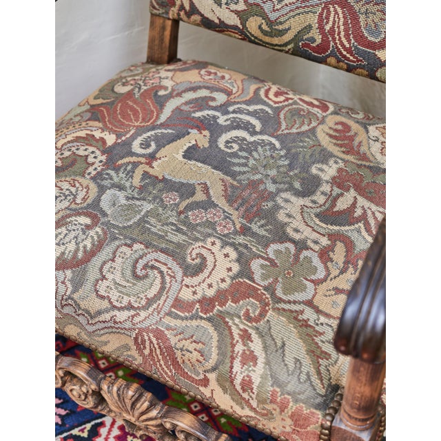 Brown Sun King Style Armchairs in Oak, Set of 2 For Sale - Image 8 of 12