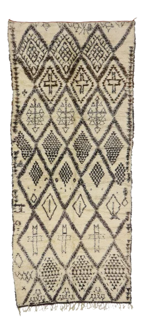 Vintage Berber Beni Ourain Moroccan Rug - 05'11 X 13'06