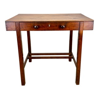 Antique Arts & Crafts Walnut Handcrafted Small Writing Desk For Sale