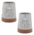 Tapered Porecelain Planter with Mushrooms (Set of 2) For Sale
