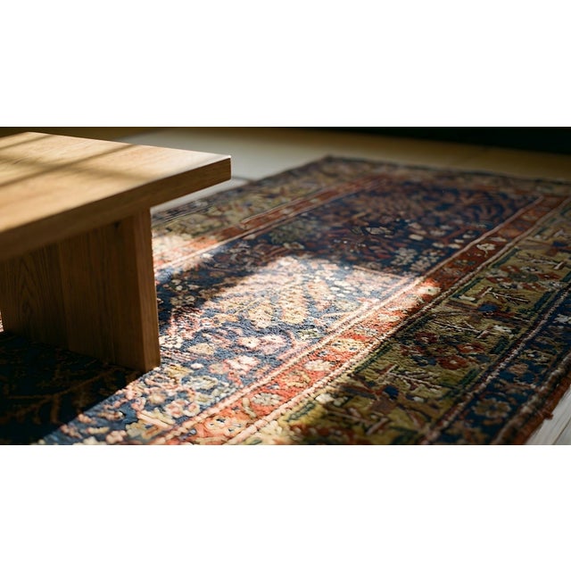 Splendid Blue Color With Intricate Geometric and Floral Patterns Antique N W Persian Runner Rug For Sale - Image 15 of 15