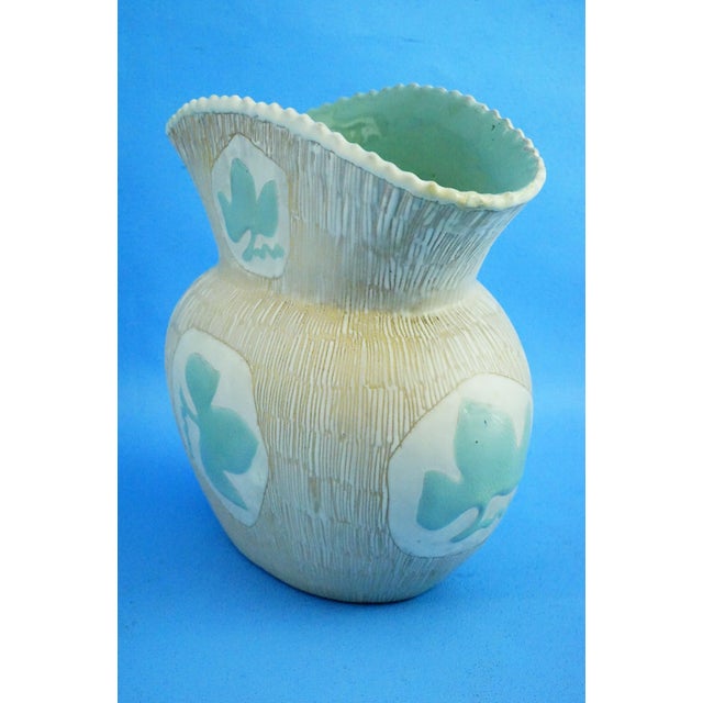 Majolica Ceramic Vase with Vine Leaf Decoration attributed to Nino Strada for Cima Deruta, 1950s For Sale - Image 4 of 18