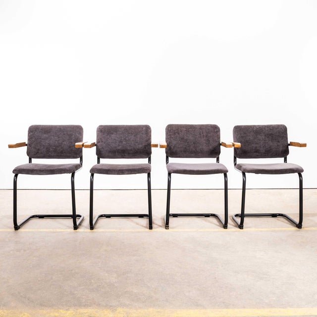 Cantilever Peninsular Blue Frame Dining Chairs, 1970s, Set of 6 For Sale - Image 4 of 11