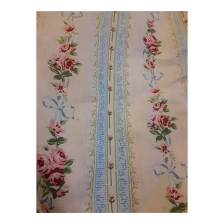 1986 Ralph Lauren "Rebecca-54" Pink Flowers on Cream Fabric- 11 Yards For Sale