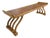 1960s Figured Wood Grain and Brass-Trimmed, Curved Leg Bench, Seat, Low Dining Zataku Table/Kotatsu, For Sale