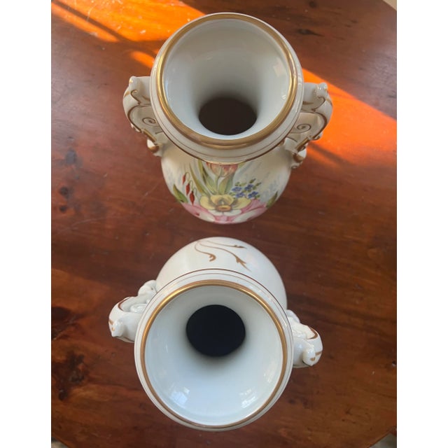 Vintage Hand Painted Vase— a Pair For Sale - Image 11 of 12