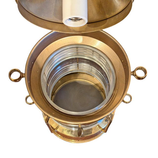 Mid 20th Century Brass Ship's Lantern Pendant Light For Sale - Image 16 of 16