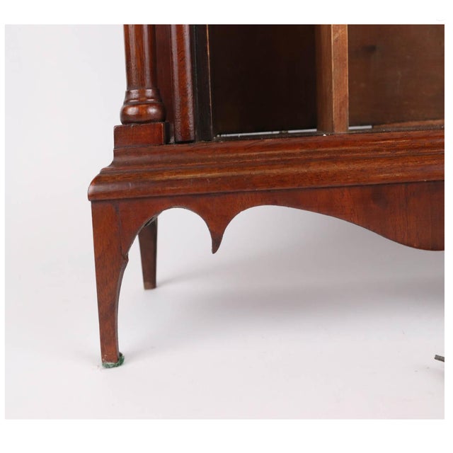 American Early 19th C. American Mahogany Pillar & Scroll Clock With Églomisé Landscape Scene For Sale - Image 3 of 10