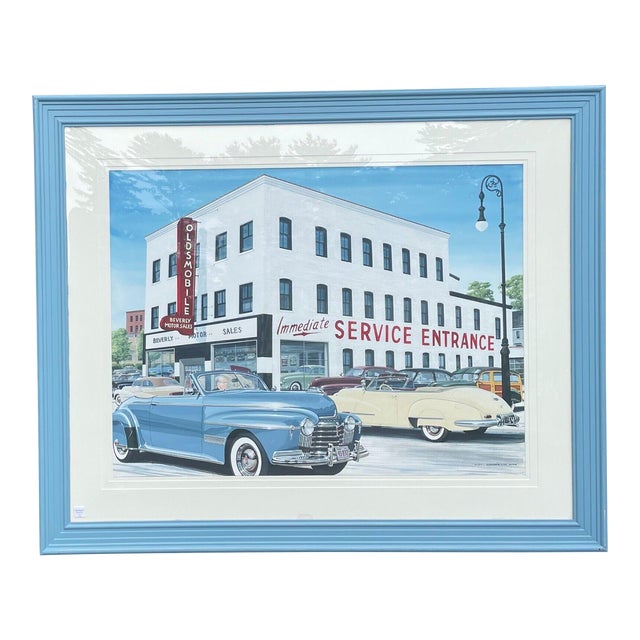 Ken Eberts Oldsmobile Olds Convertibles & Woody Wagon Car Dealership Painting For Sale