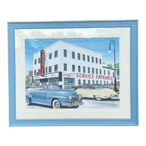 Ken Eberts Oldsmobile Olds Convertibles & Woody Wagon Car Dealership Painting