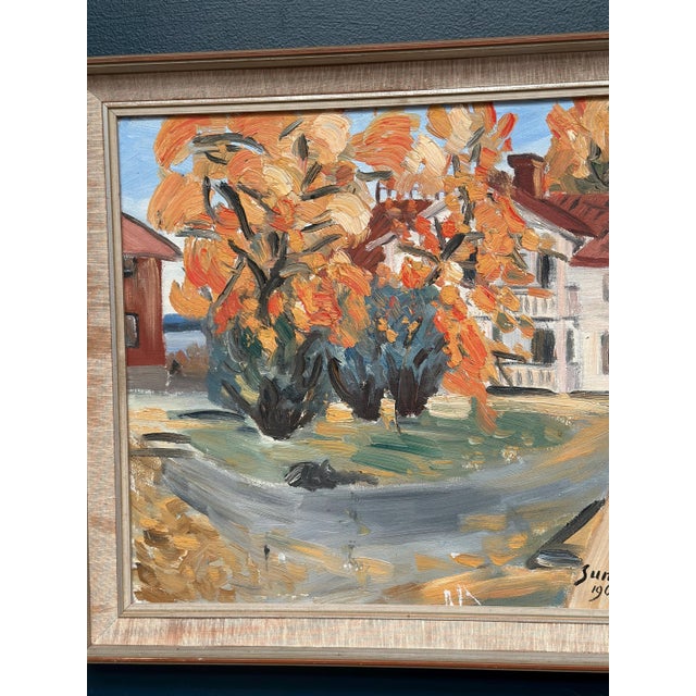 Sune, Autumn Landscape, 1962, Oil Painting on Panel, Framed For Sale - Image 4 of 13