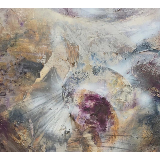 "Celestial" Original Abstract Modern Purple Metallic Painting For Sale In Los Angeles - Image 6 of 7