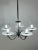 Gray Italian Five-Light Metal and Glass Chandelier, 1940s For Sale - Image 8 of 12